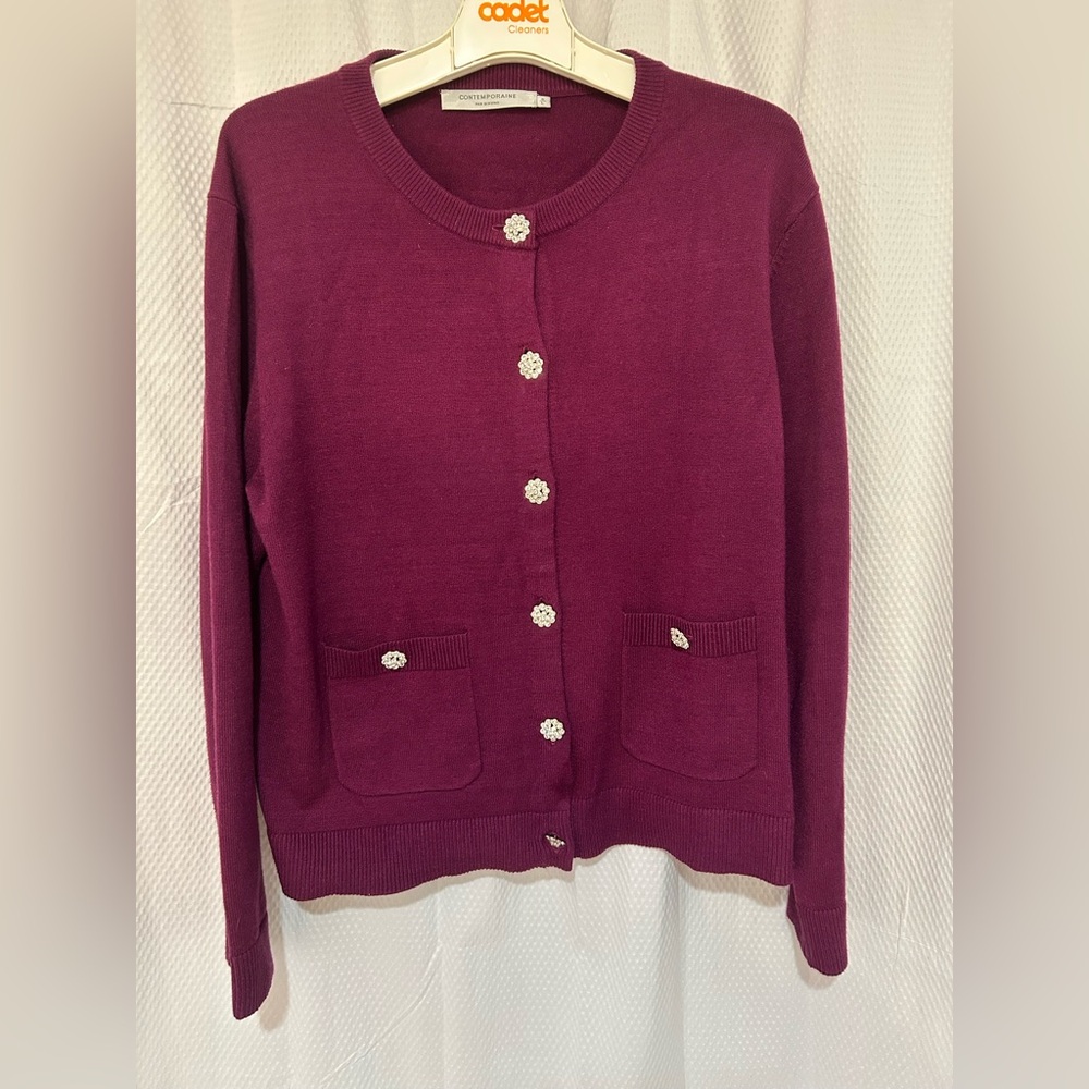 Elegant Magenta Women's Cardigan